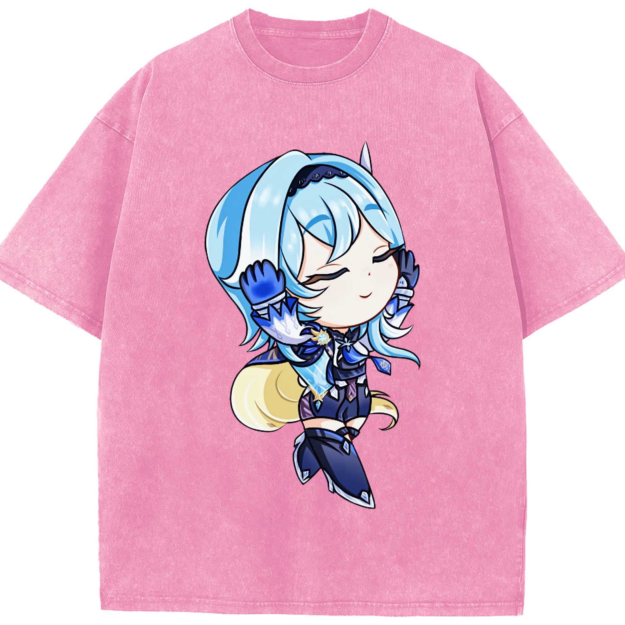 げんし神 优菈 ゆうら genshin Yūra 綿100% ヴィンテージ風 半袖Tシャツ（フロントプリント）